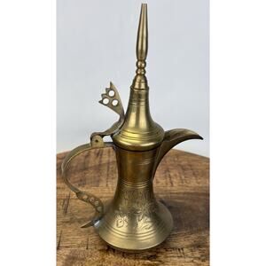 Vintage Arabic Middle Eastern Dallah Brass Coffee Pot Turkish